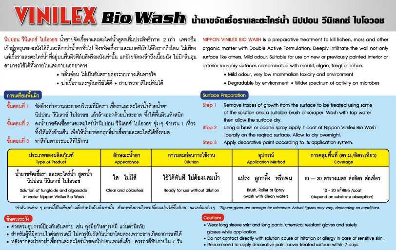 นิปปอนเพนต์ วีนิเลกซ์ ไบโอ วอช NIPPON PAINT Vinilex Bio Wash