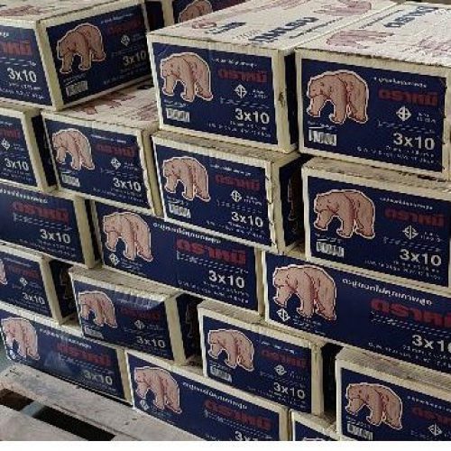 ตะปูตอกไม้มาตรฐาน มอก ตราหมี 18กก. รวมกล่อง ปลายแหลมศูนย์ตรง