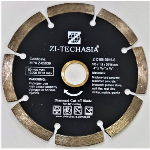แผ่นตัดเพชร Zi-Techasia 4″ ใบตัดเพชร Diamond cutting blades ขายดี จัดส่งฟรี ของแท้100%